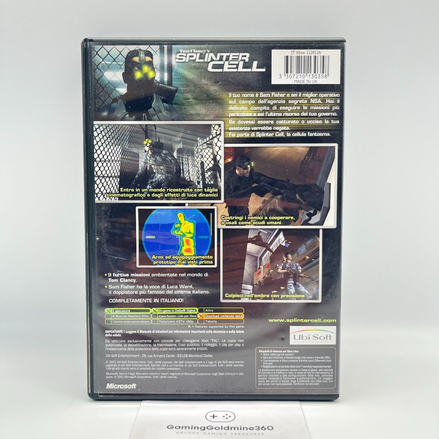 Tom Clancy's Splinter Cell Xbox Italiano Completo PAL Ubisoft Microsoft Xbox360