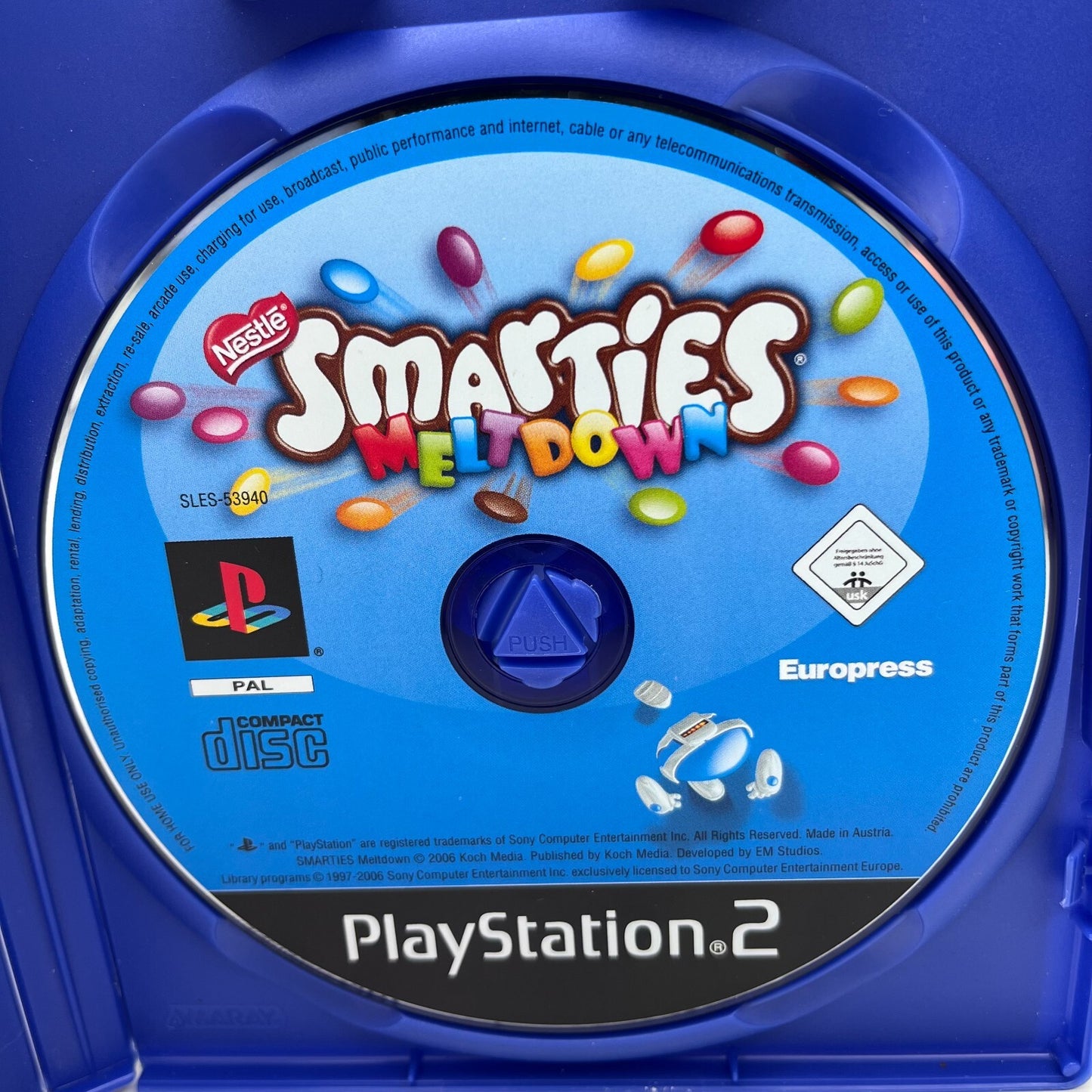 Smarties Meltdown PS2 Italiano Completo PAL Europress Sony Playstation 2 OTTIMO