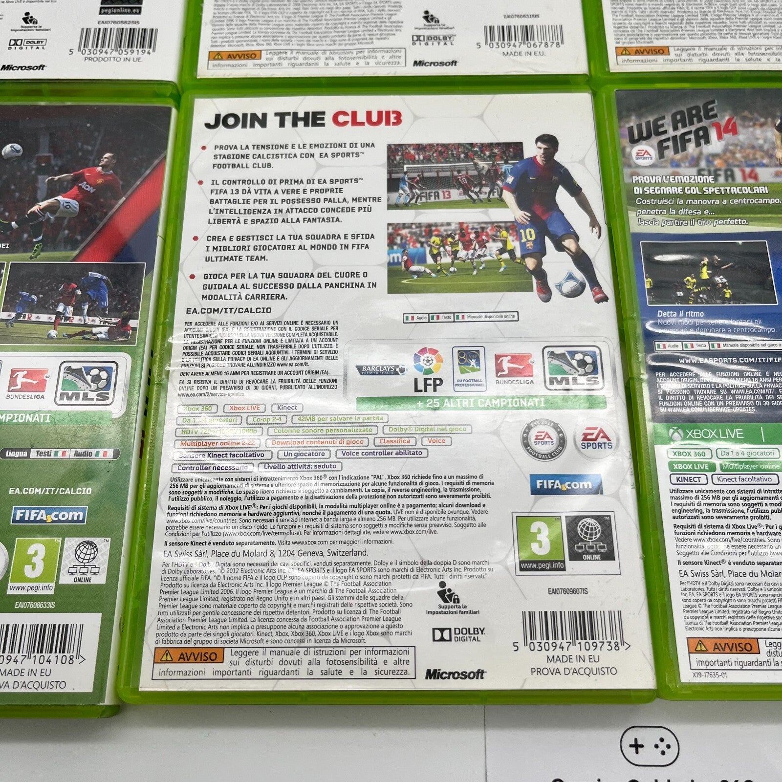 FIFA 08+09+10+11+12+13+14+15 Xbox 360 Collection Bundle 8 GIOCHI PAL OTTIMI