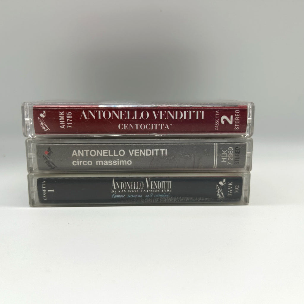 Antonello Venditti Lotto 3 Musicassette MC Centocitta Circo Massimo San Siro