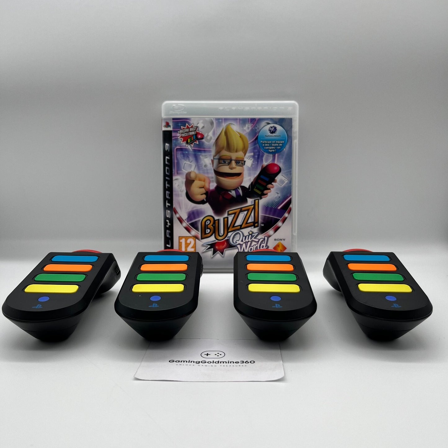 BUZZ ! QUIZ TV PS3 Completo + 4 Controller Sony PlayStation 3 SENZA PENNETTA USB