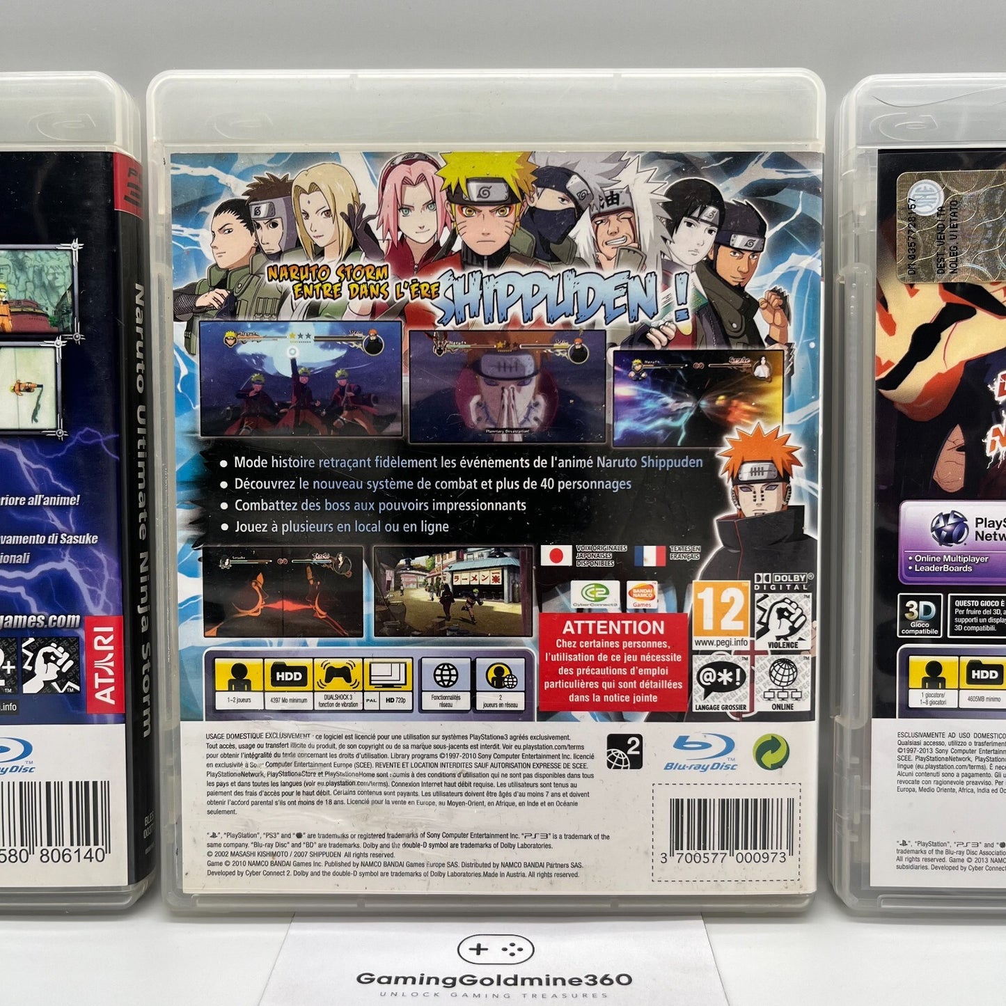 NARUTO SHIPPUDEN Ultimate Ninja Storm 1+2+3 BUNDLE PS3 Italiano Completi PAL