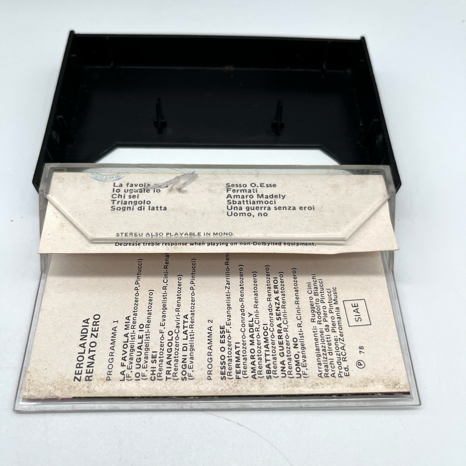 Renato Zero Zerolandia Musicassetta MC RCA 1978 Cantautore Italiana Testata