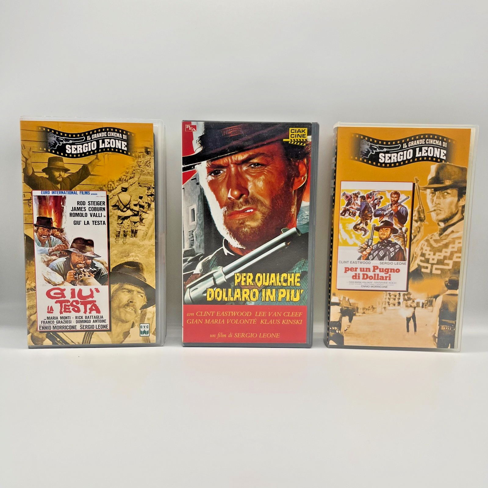 🎬 3x VHS Sergio Leone Western CLINT EASTWOOD Dollaro CVC