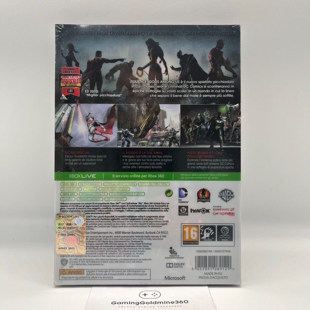 INJUSTICE Special Edition Steelbook Xbox 360 Italiano NUOVO SIGILLATO Microsoft