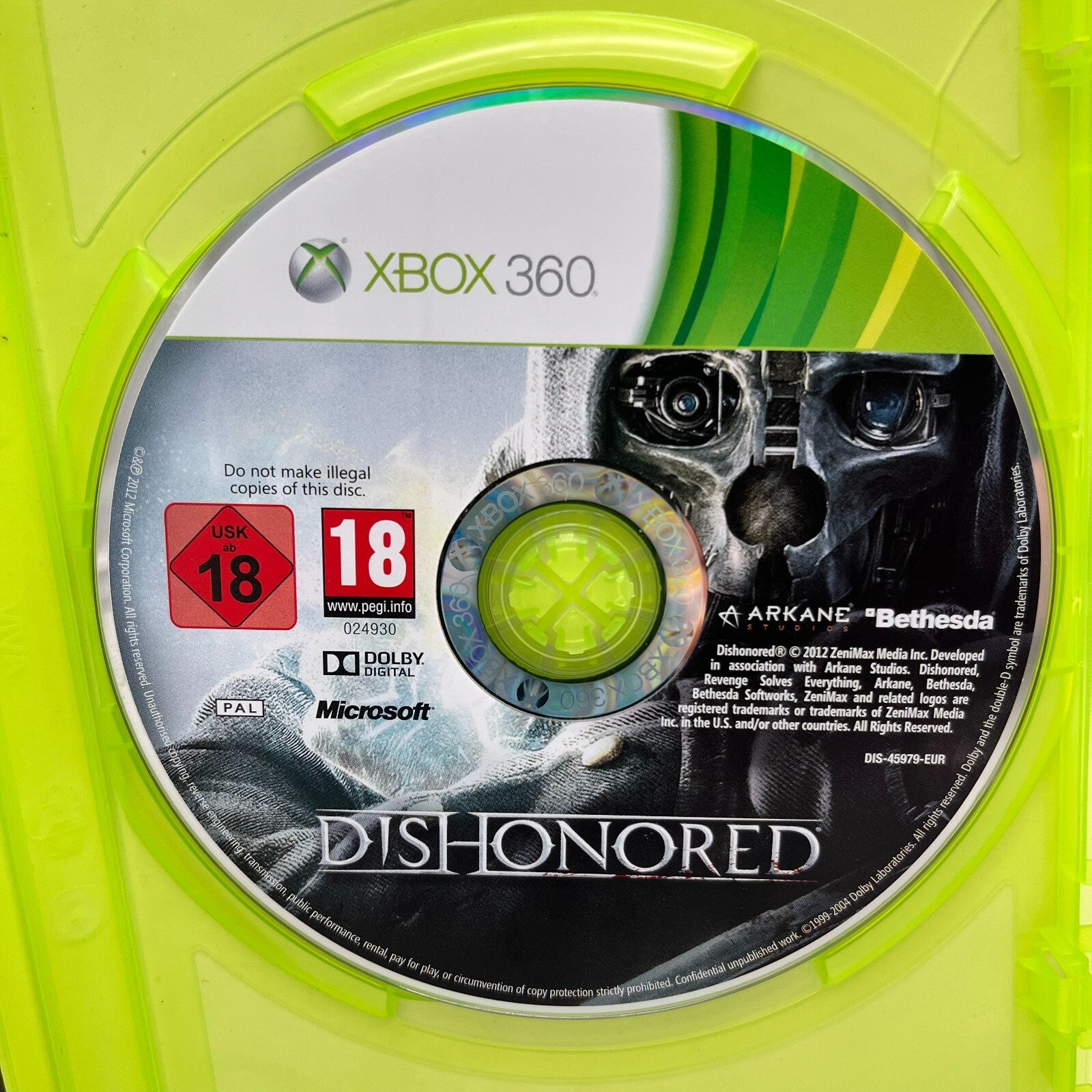Dishonored Xbox 360 Italiano Completo con Manuale PAL Bethesda Microsoft OTTIMO