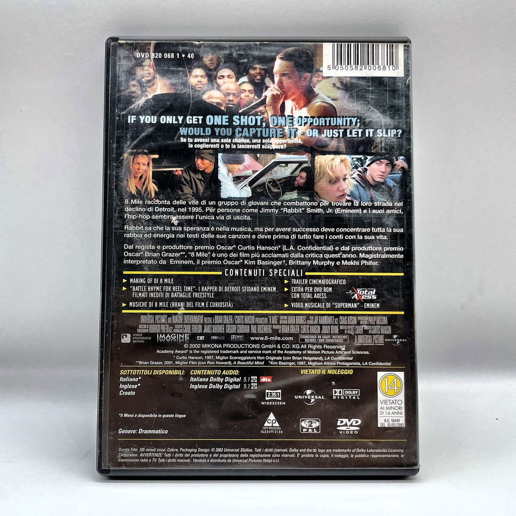8 Mile DVD Eminem Kim Basinger Brittany Murphy ITA Universal Drammatico