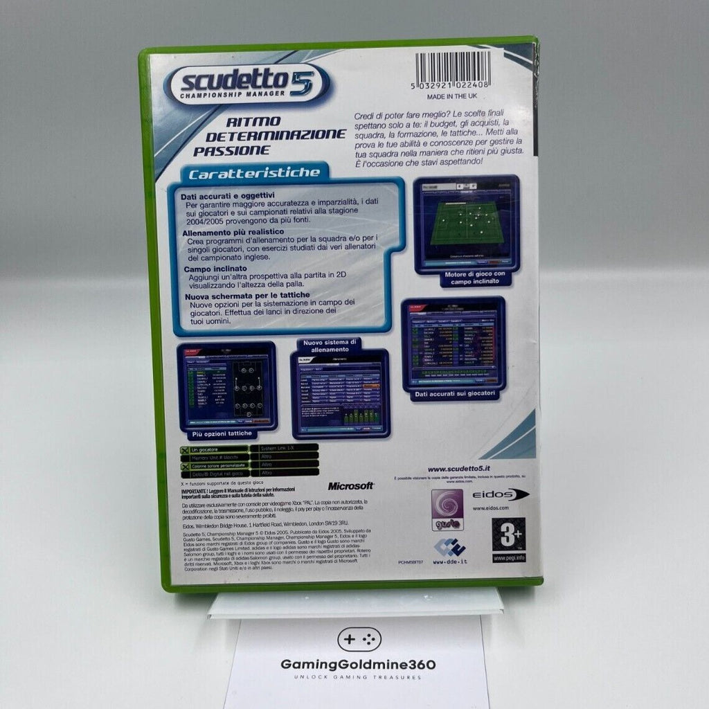 Scudetto 5 per Microsoft XBOX Classic PAL Italiano Completo OTTIME CONDIZIONI