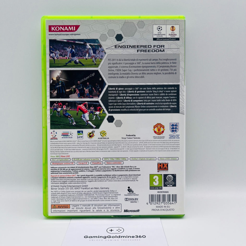 PES 2011 Pro Evolution Soccer Xbox 360 Italiano PAL Completi Konami Xbox360