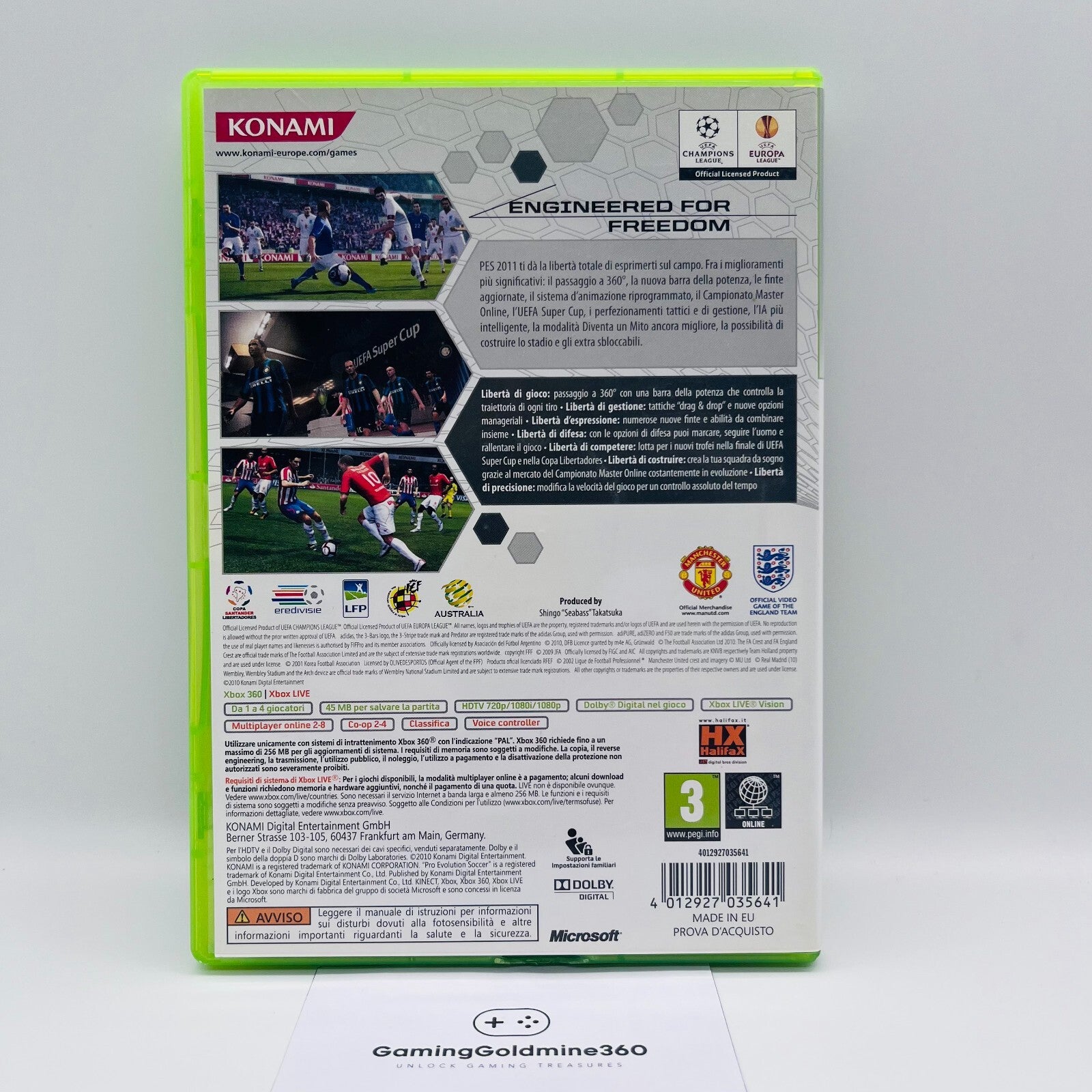 PES 2011 Pro Evolution Soccer Xbox 360 Italiano PAL Completi Konami Xbox360