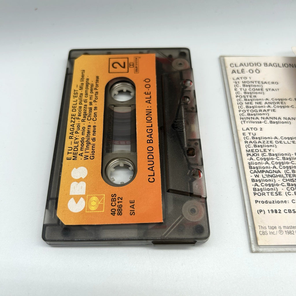 Claudio Baglioni Ale-oo Musicassetta Doppia MC CBS 1982 Live Italiana Testata