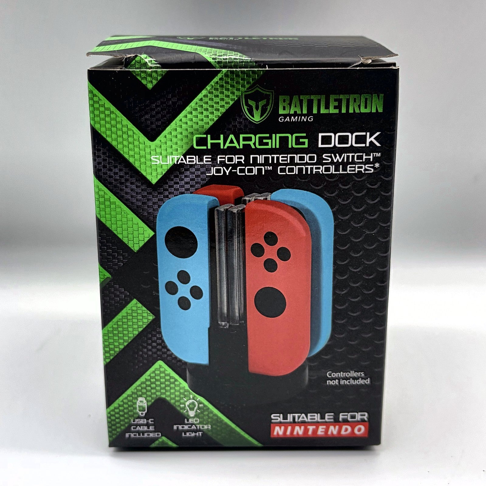 Caricatore Battletron Dock Ricarica Joy-Con Nintendo Switch USB-C LED Nuovo