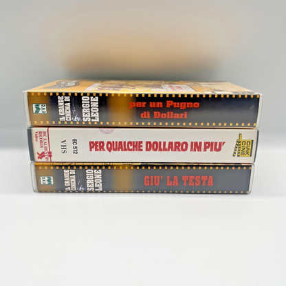🎬 3x VHS Sergio Leone Western CLINT EASTWOOD Dollaro CVC