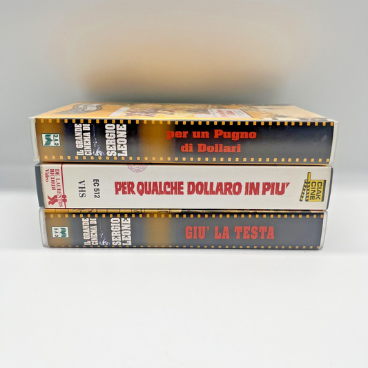 🎬 3x VHS Sergio Leone Western CLINT EASTWOOD Dollaro CVC
