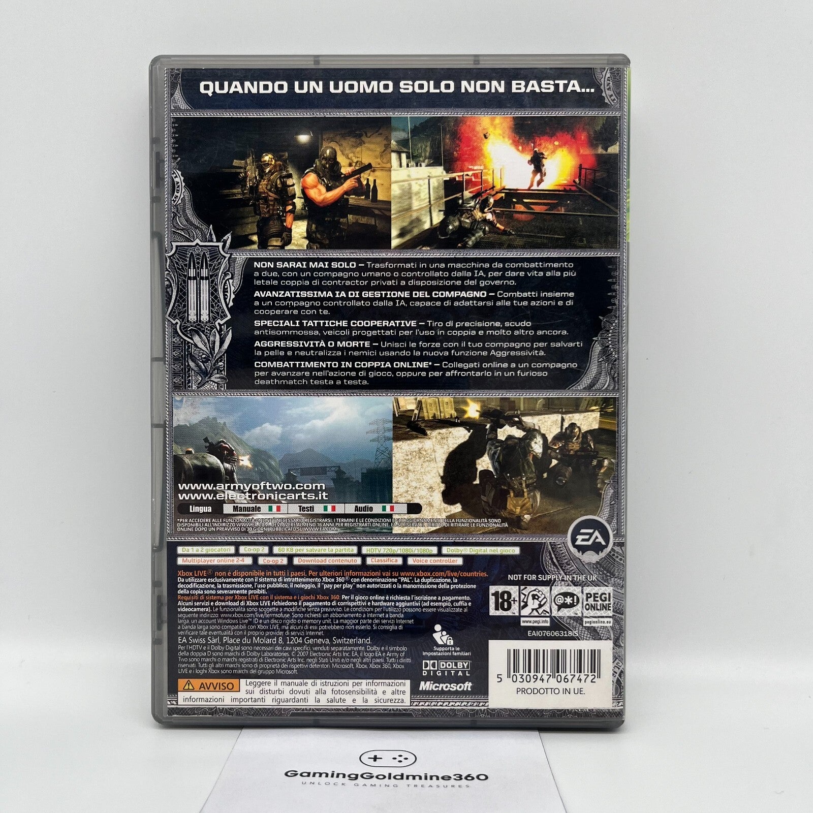 Army of Two Xbox 360 Italiano PAL Classics senza manuale EA Microsoft Xbox360