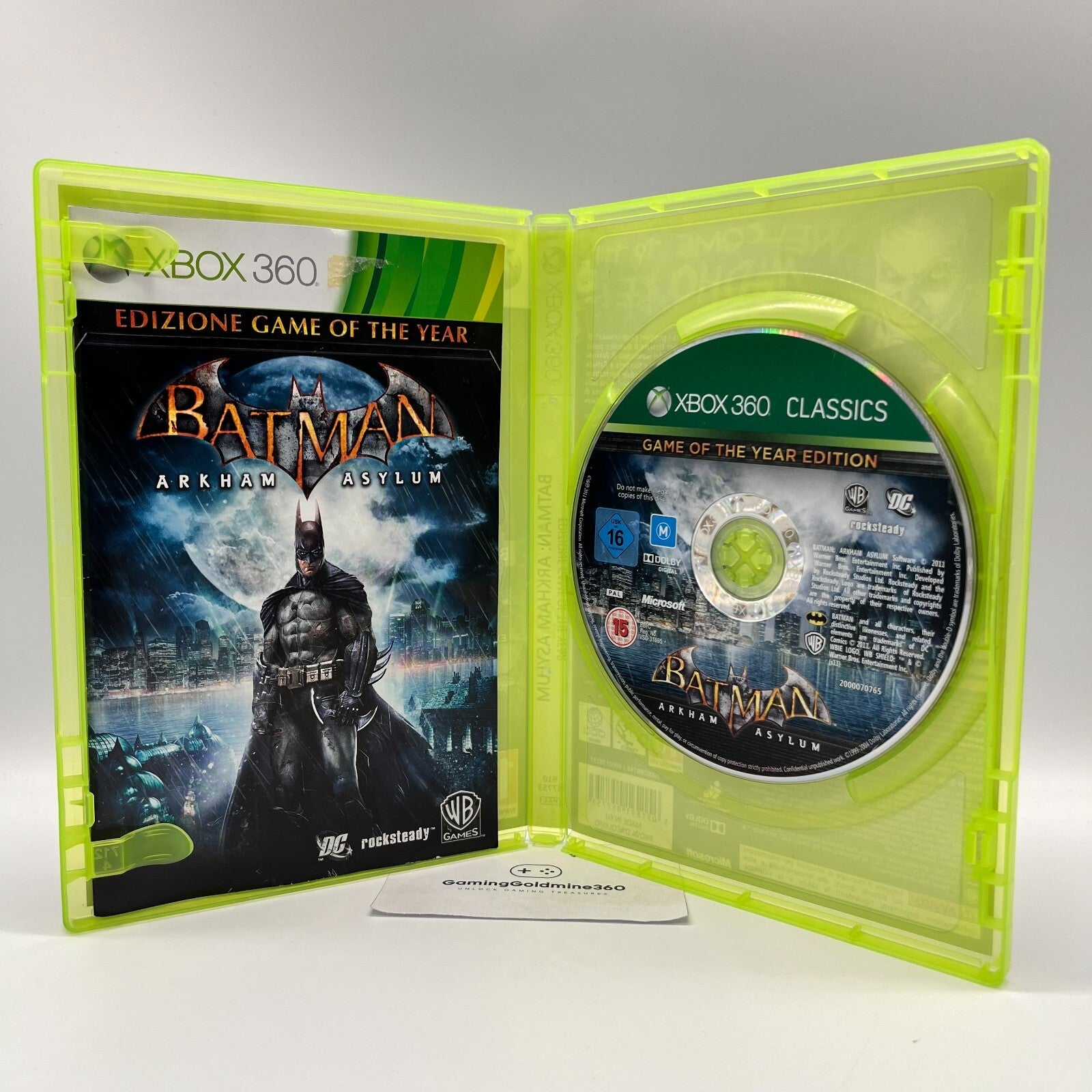 BATMAN Arkham Asylum Xbox 360 Italiano Completo con Manuale WB Microsoft OTTIMO