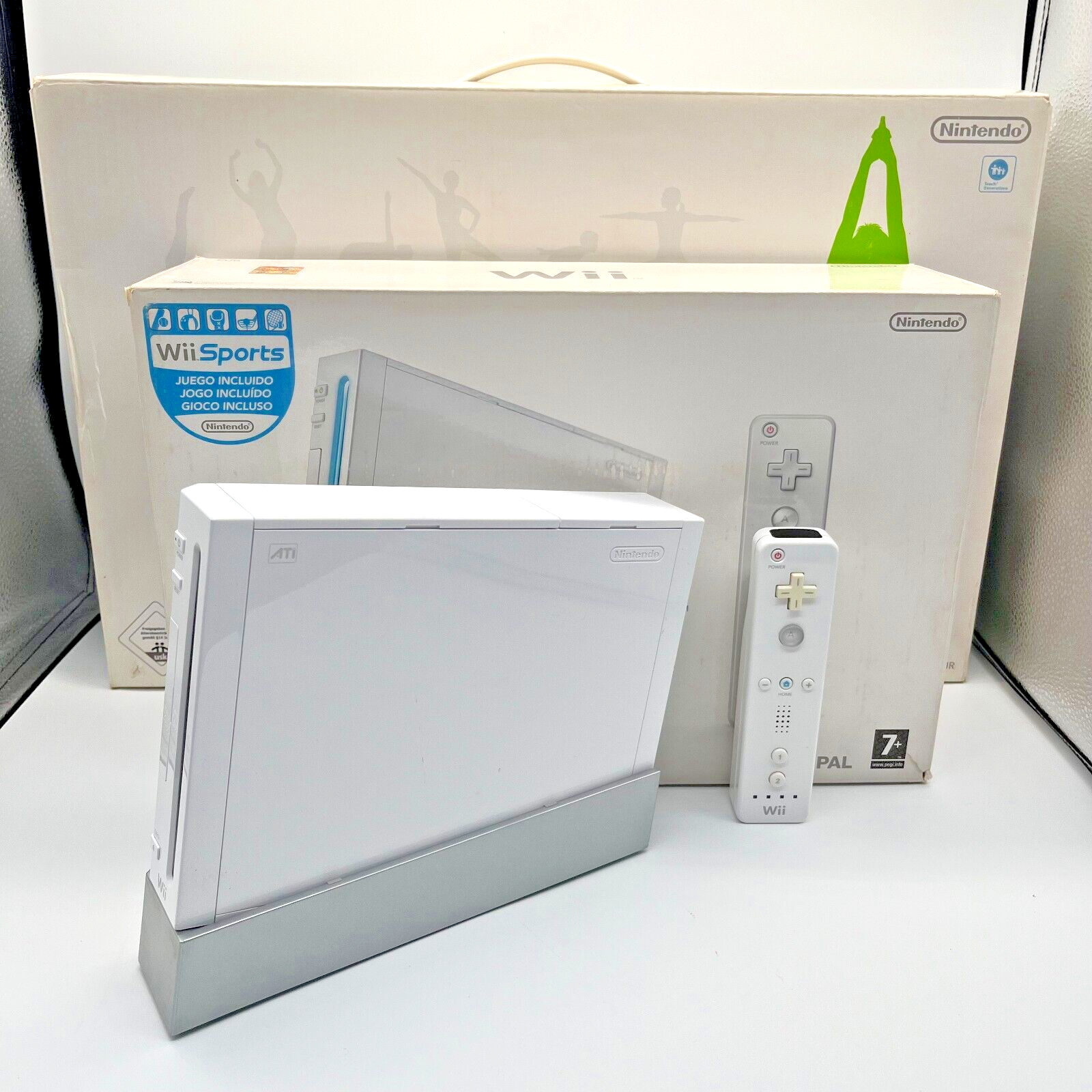 NINTENDO Wii Console COMPLETA con Controller ORIGINALE Wii Mote + Wii Fit BOXATI