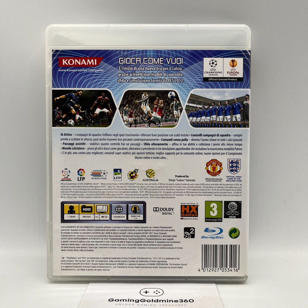 PES 2012 PS3 Italiano Completo Sony PlayStation 3 Pro Evolution Soccer Gioco TOP