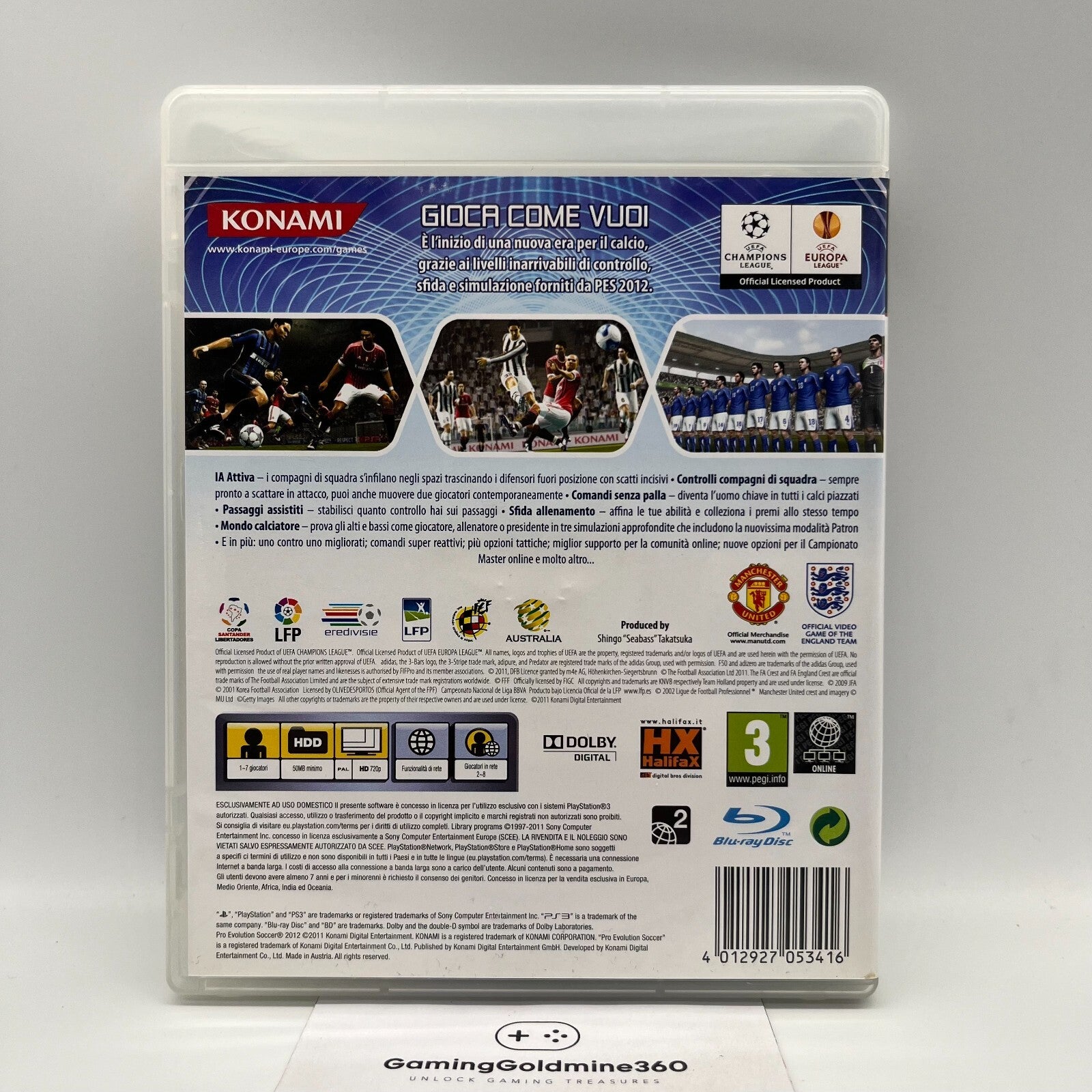 PES 2012 PS3 Italiano Completo Sony PlayStation 3 Pro Evolution Soccer Gioco TOP