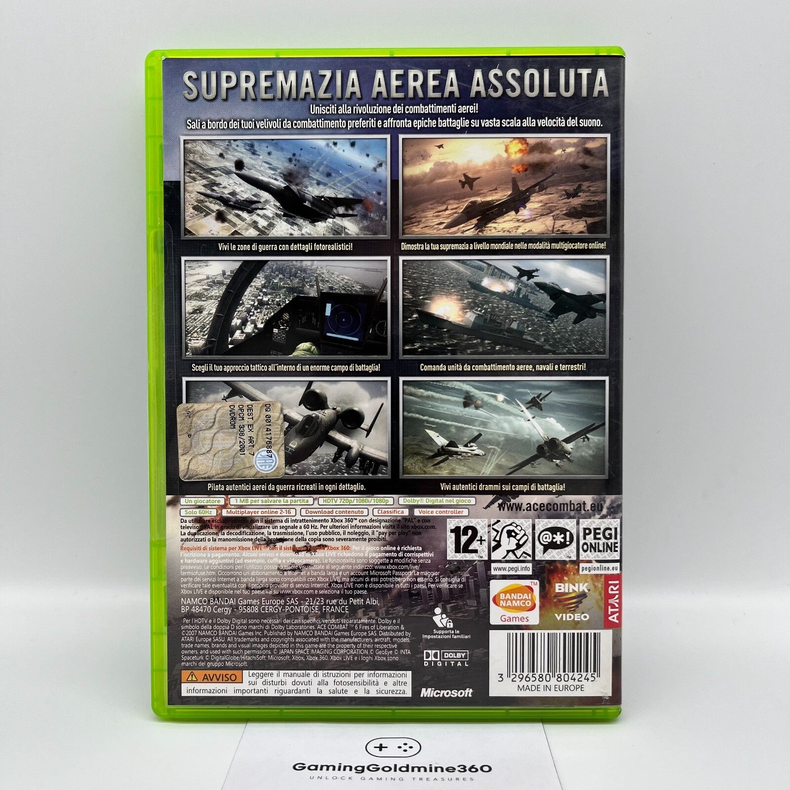 ACE COMBAT 6 Fires of Liberation Xbox 360 Italiano Completo PAL Namco Microsoft