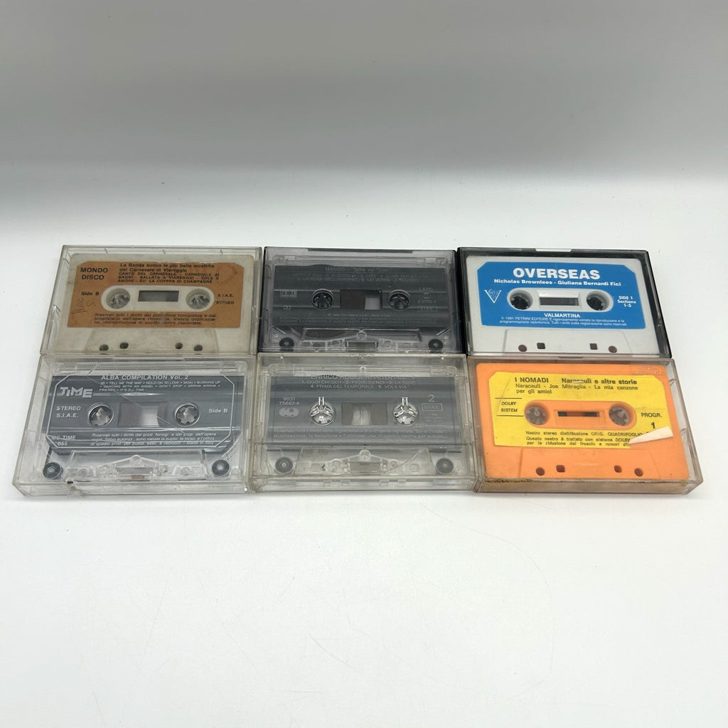 Lotto 6 Musicassette Anni 80 90 MC Mango Nomadi Ruggeri Compilation Italiane