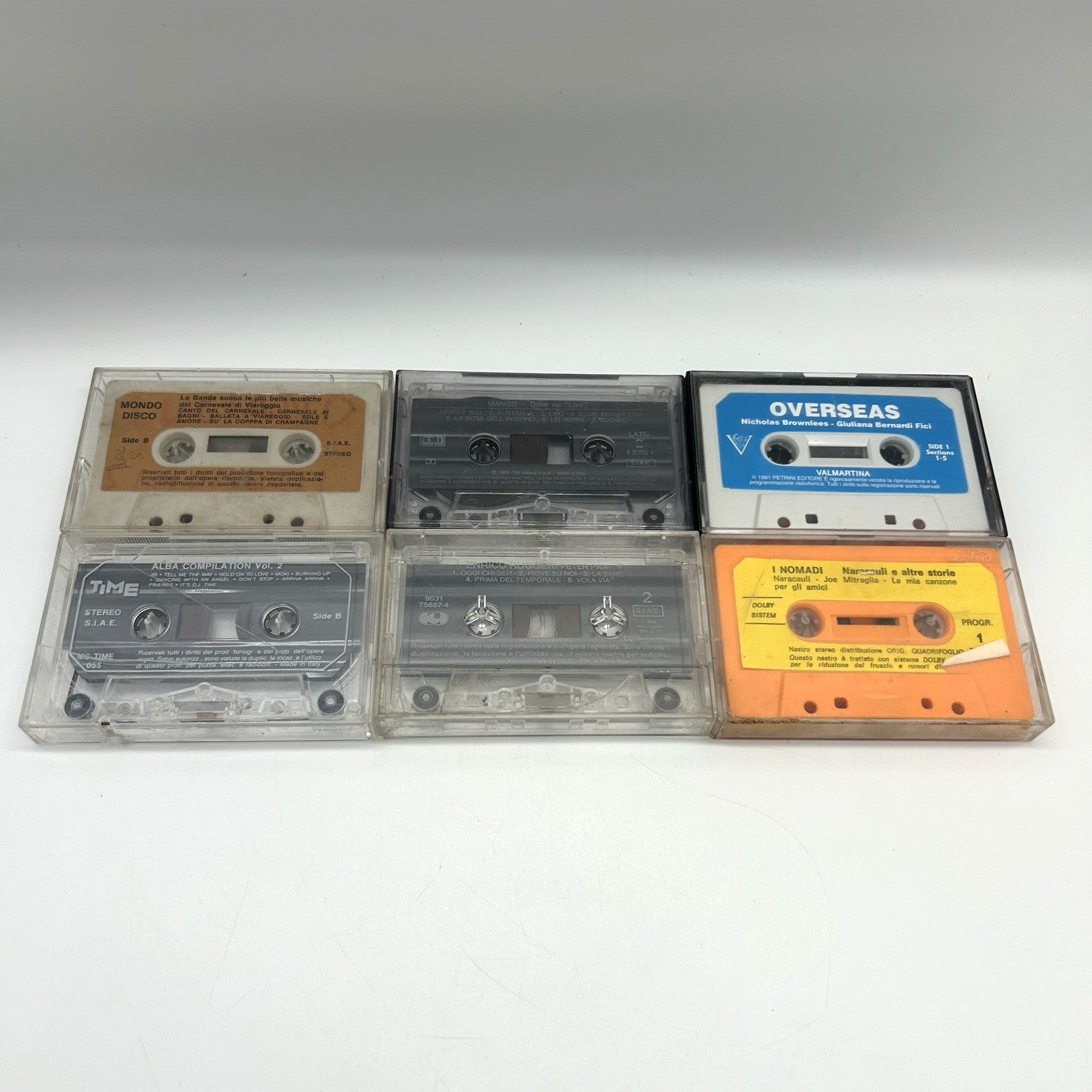 Lotto 6 Musicassette Anni 80 90 MC Mango Nomadi Ruggeri Compilation Italiane
