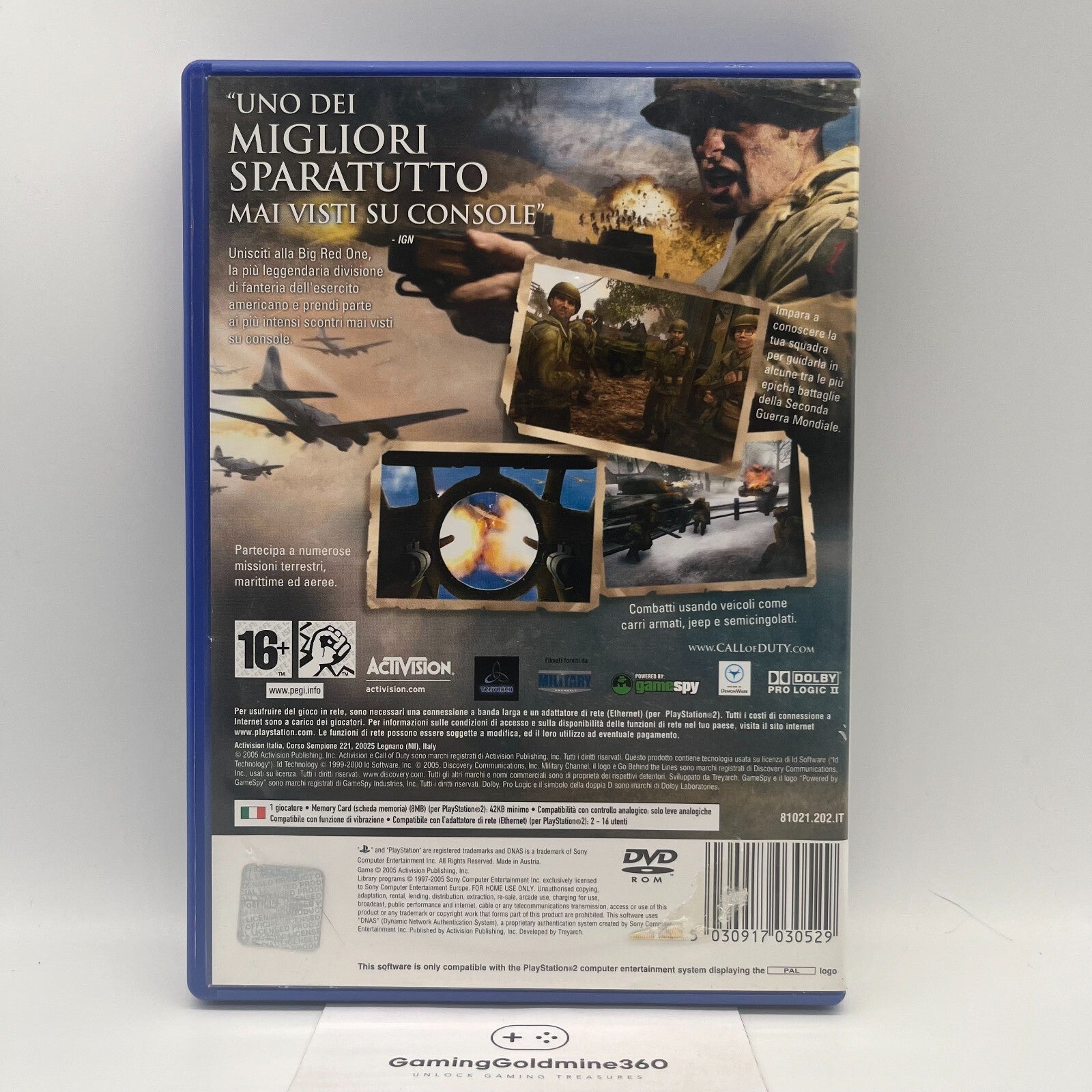 Call of Duty 2 II Big Red One PS2 Italiano Completo Manuale Sony PlayStation 2