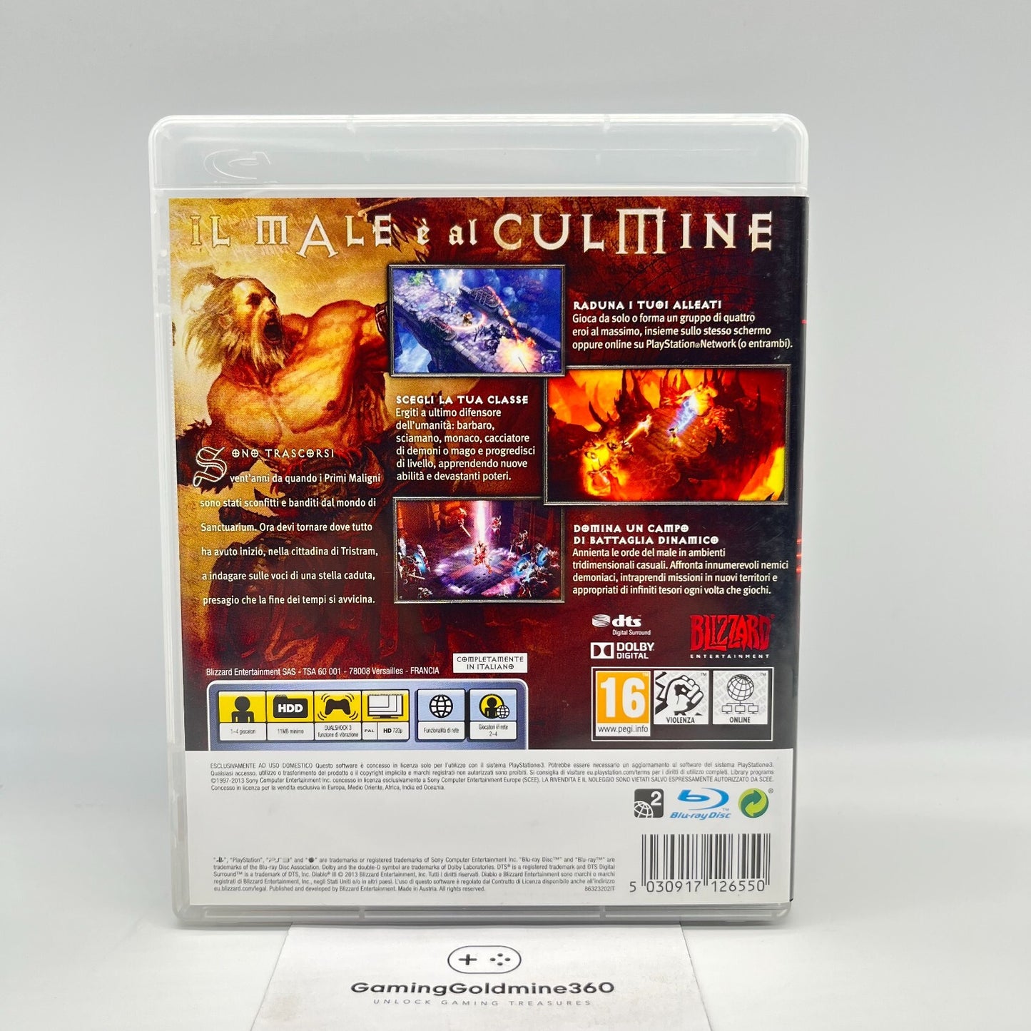 DIABLO III (3) PS3 Italiano Completo con Manuale PAL Blizzard Sony PlayStation 3