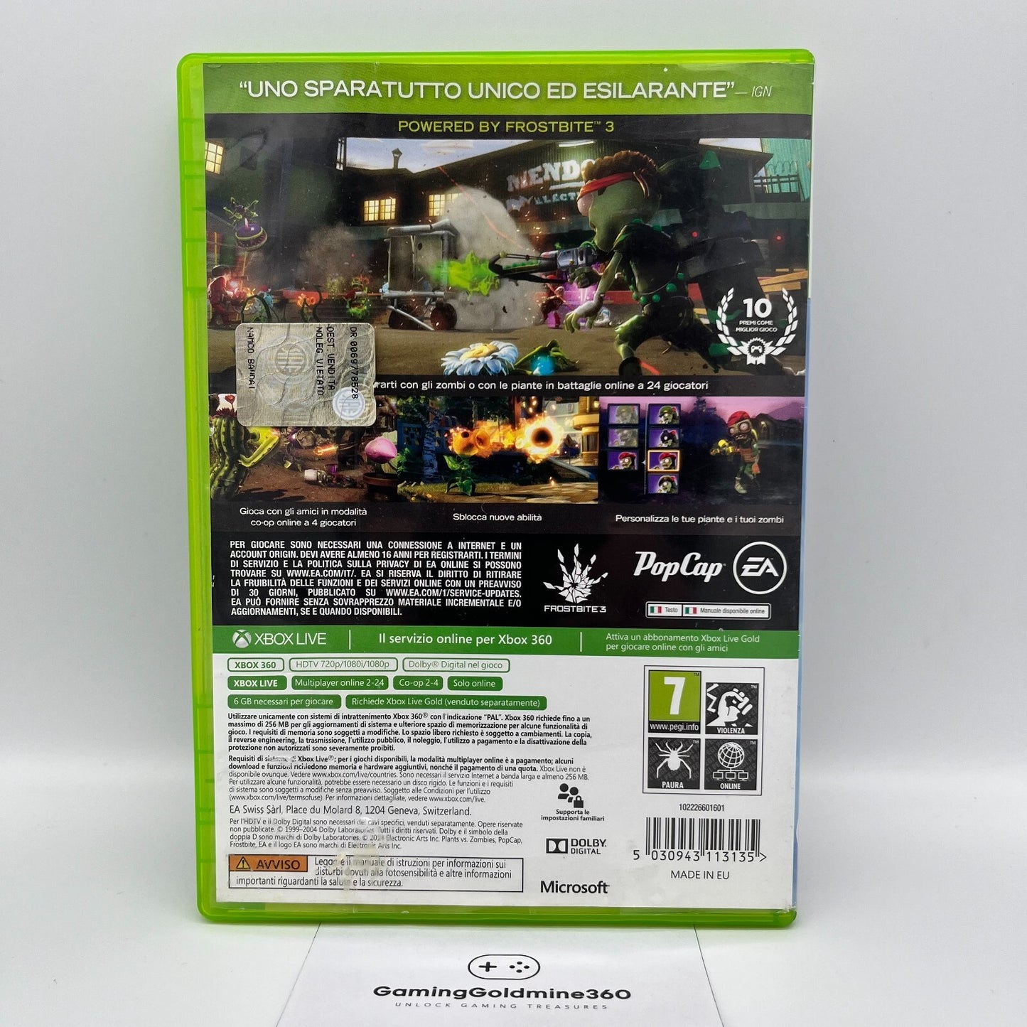 Plants vs Zombies Garden Warfare Xbox 360 Italiano PAL Completo EA Microsoft
