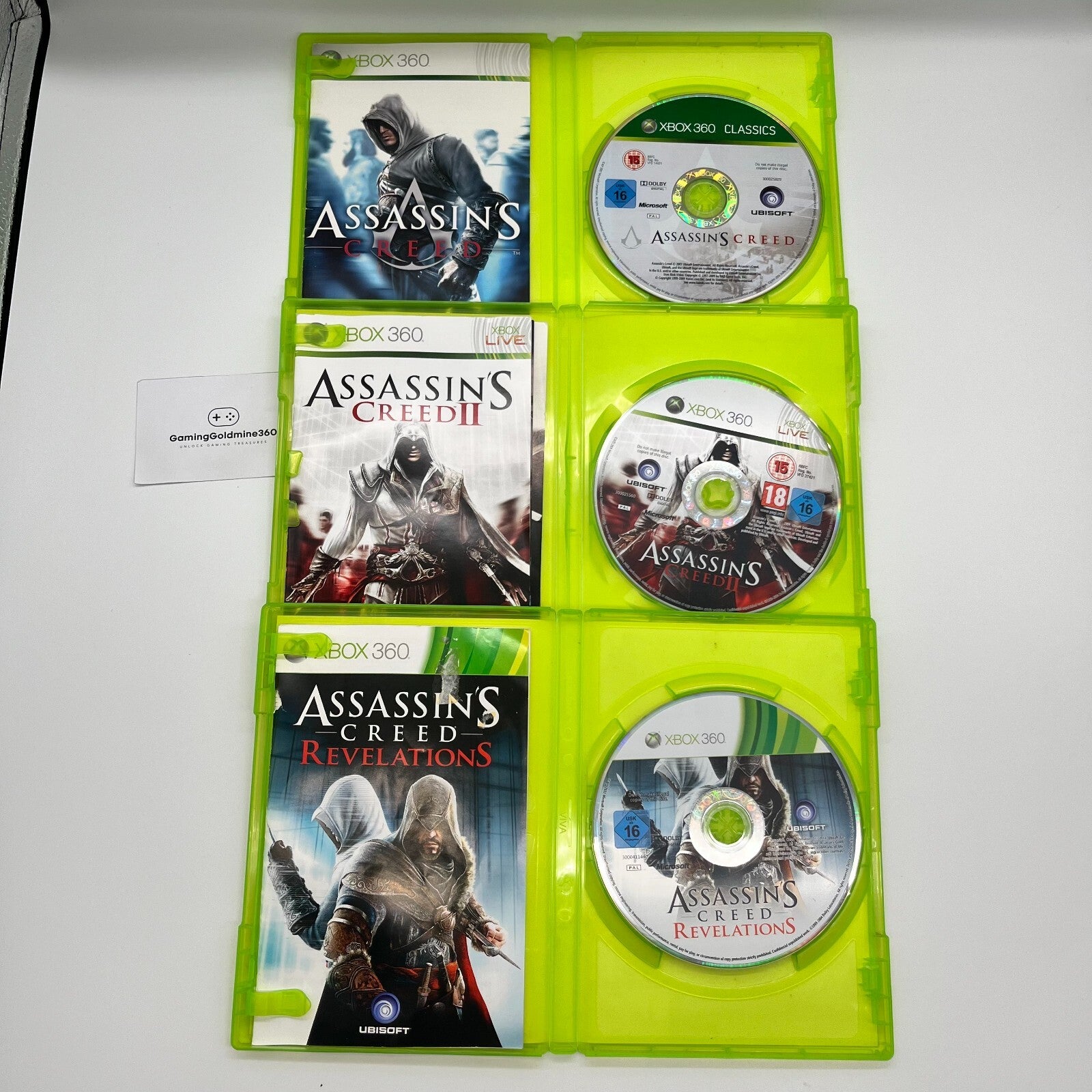 Assassin's Creed + II + Revelations Xbox 360 ITALIANO Completo Manuale COME NUOV