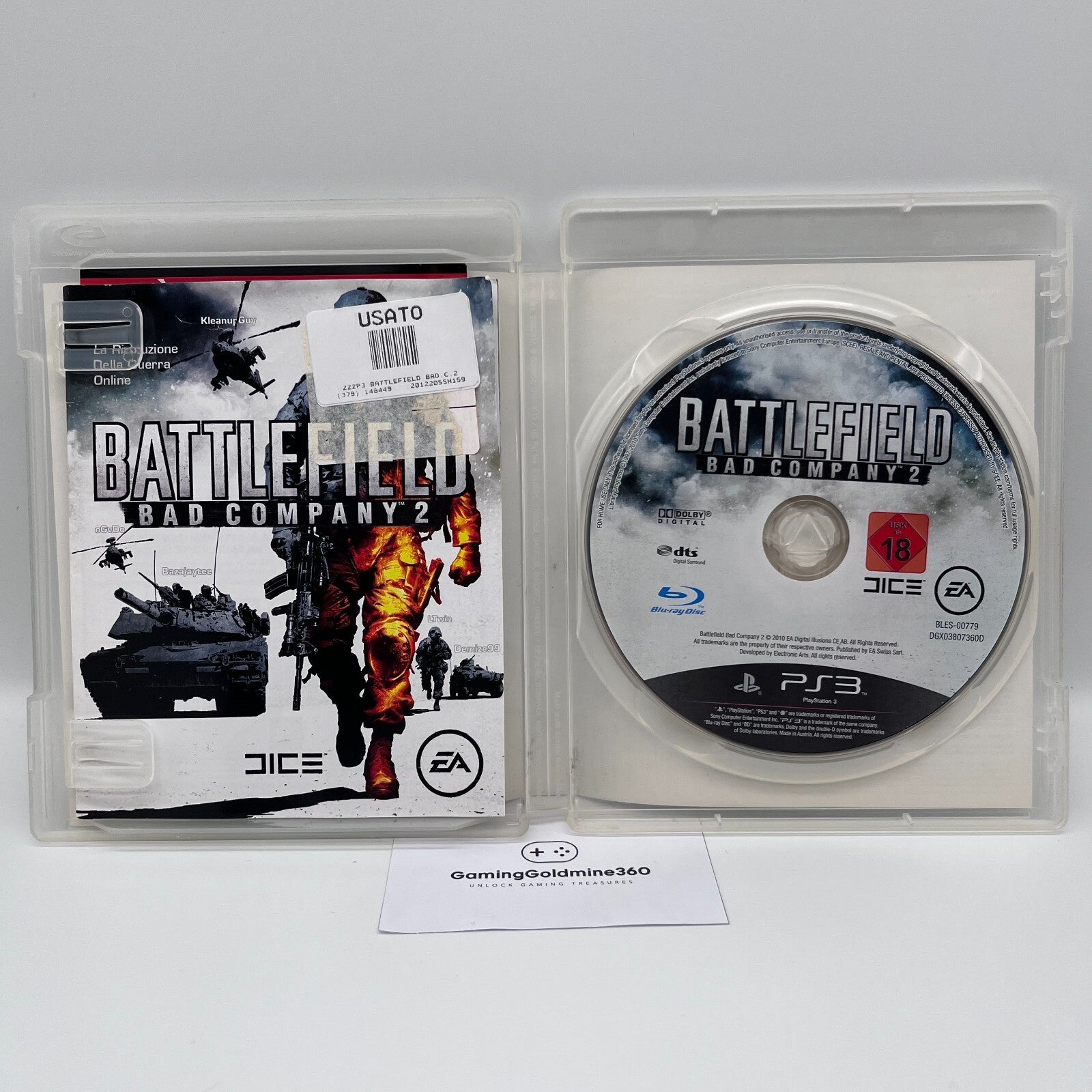 BATTLEFIELD Bad Company 2 PS3 Italiano Completo PAL EA Sony PlayStation 3 OTTIMO