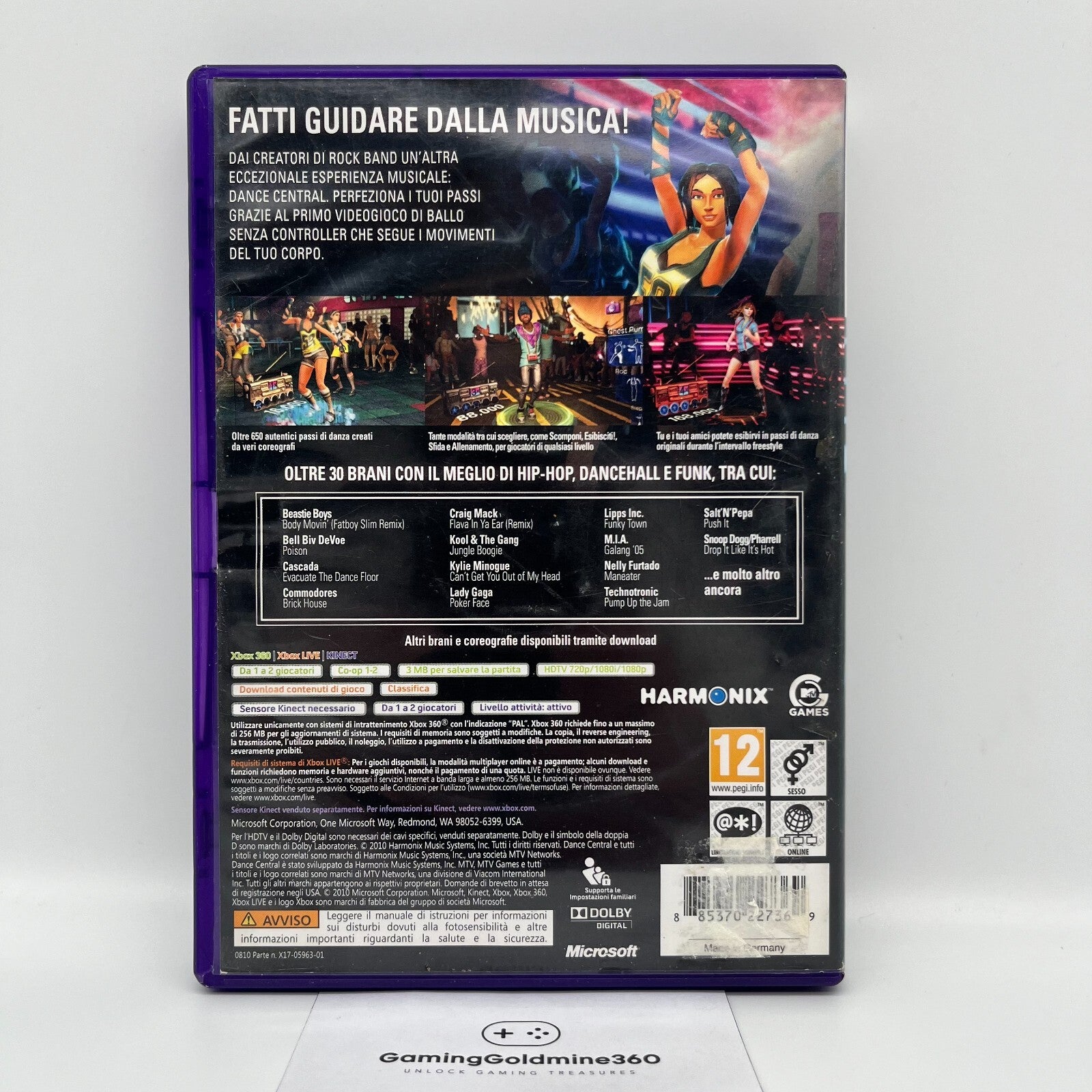 Dance Central Xbox 360 Kinect Italiano PAL senza manuale Harmonix Microsoft BUON