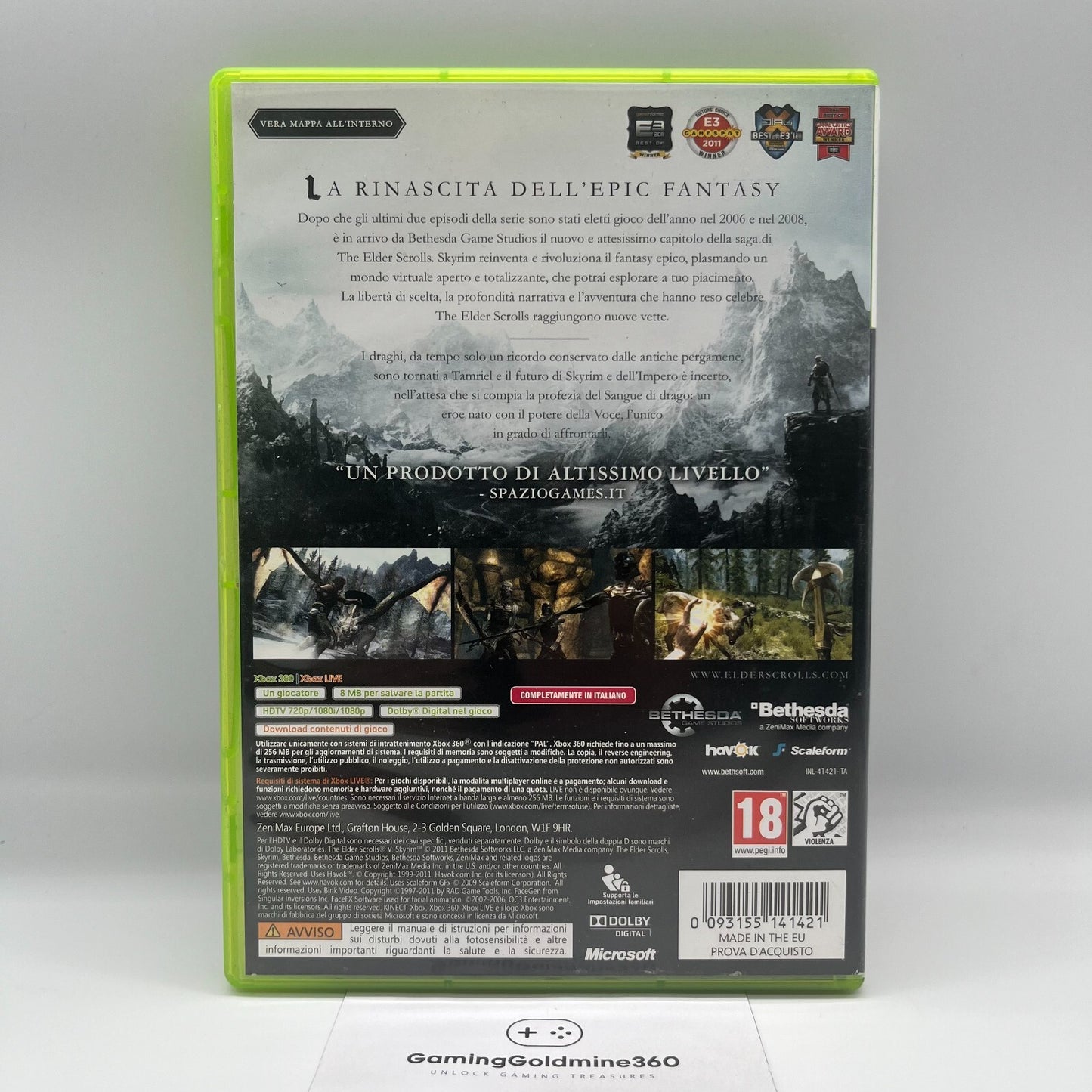 The Elder Scrolls IV OBLIVION + V SKYRIM Xbox 360 Italiano Completi Manuale Mapp