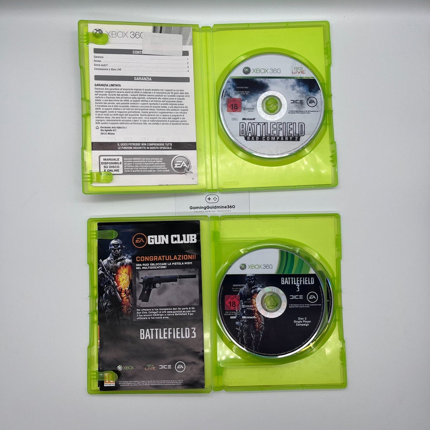 BATTLEFIELD Bad Company 2 + 3 Xbox 360 Italiano Completi EA Microsoft Xbox360