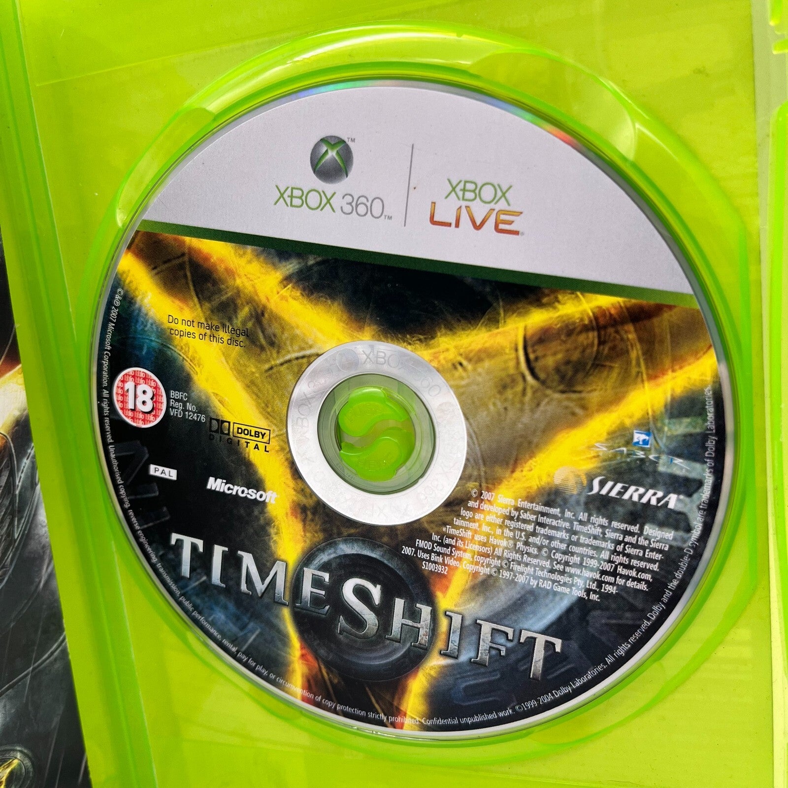 TimeShift Xbox 360 Completo con Manuale PAL Multilingua Sierra Microsoft OTTIMO