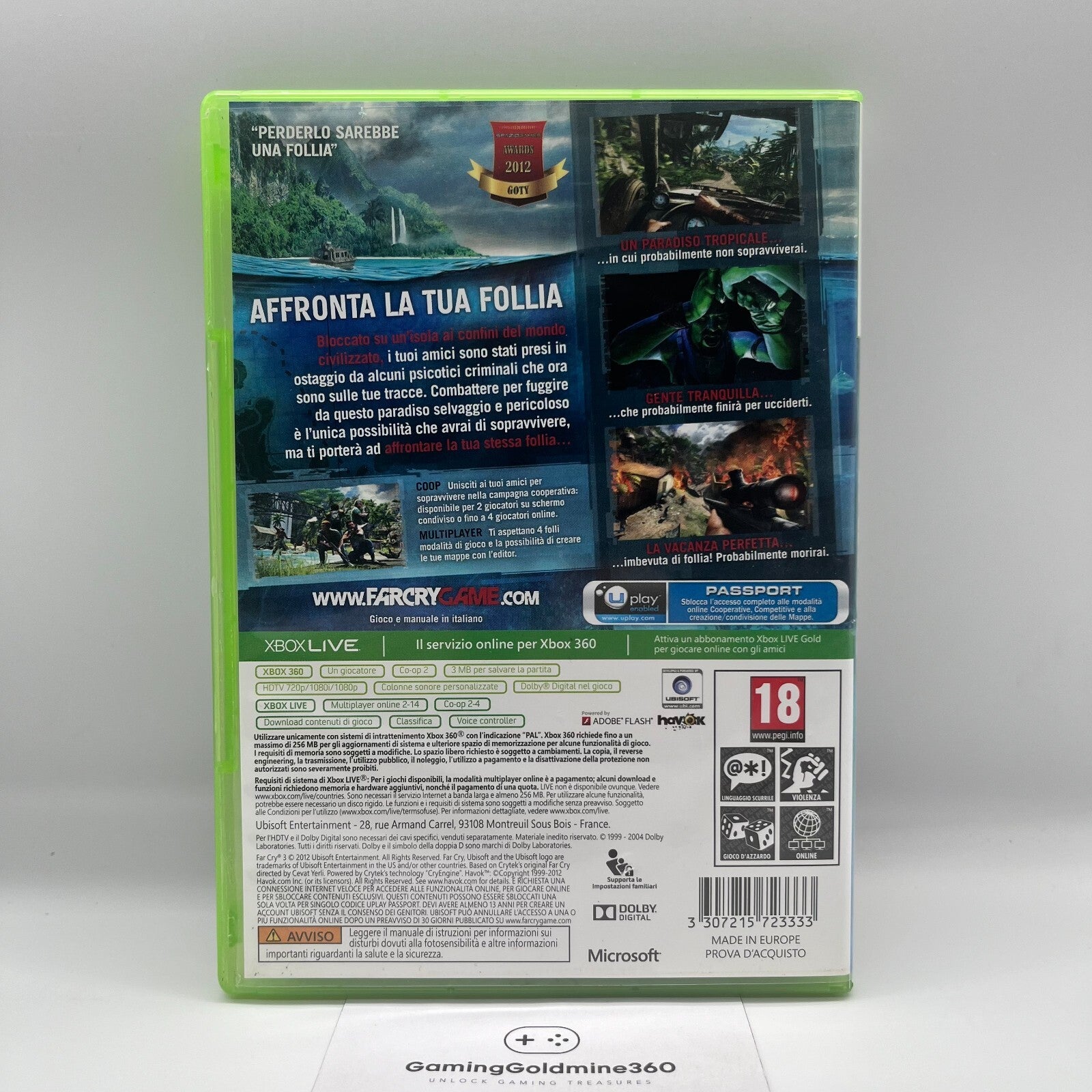 FarCry 3 Xbox 360 Italiano Completo con Manuale PAL Ubisoft Far Cry 3 OTTIMO