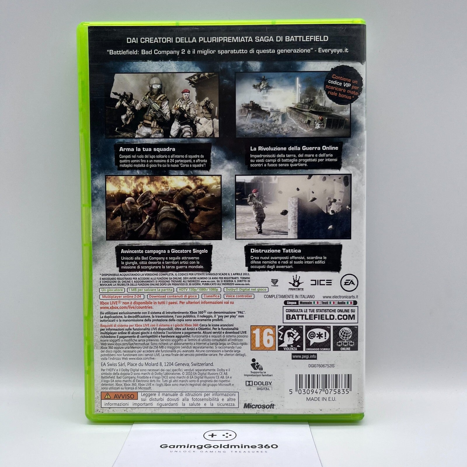 BATTLEFIELD Bad Company 2 + 3 Xbox 360 Italiano Completi EA Microsoft Xbox360