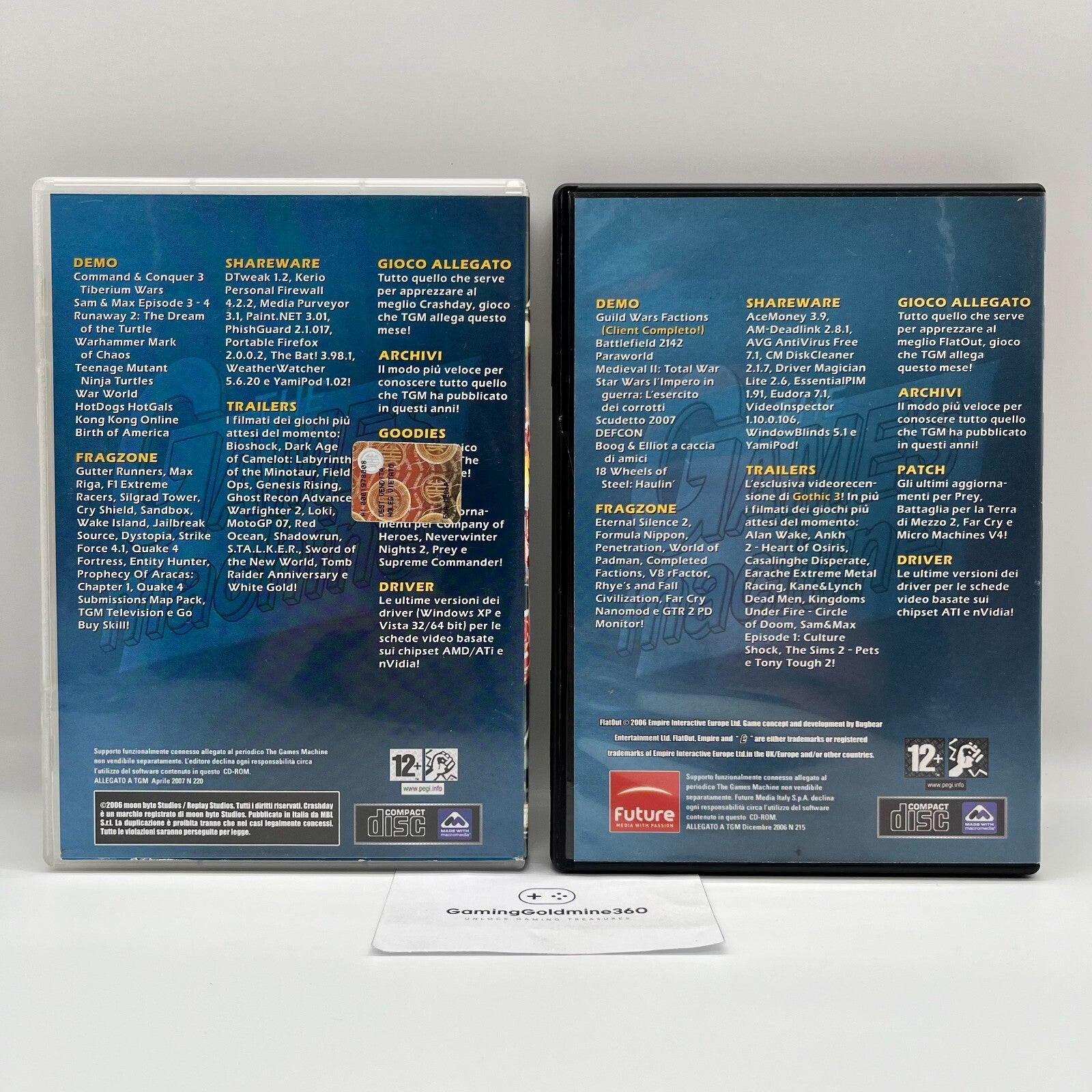 CrashDay + FlatOut PC CD-Rom Games Machine Gioco Computer COMPLETI OTTIME CONDIZ