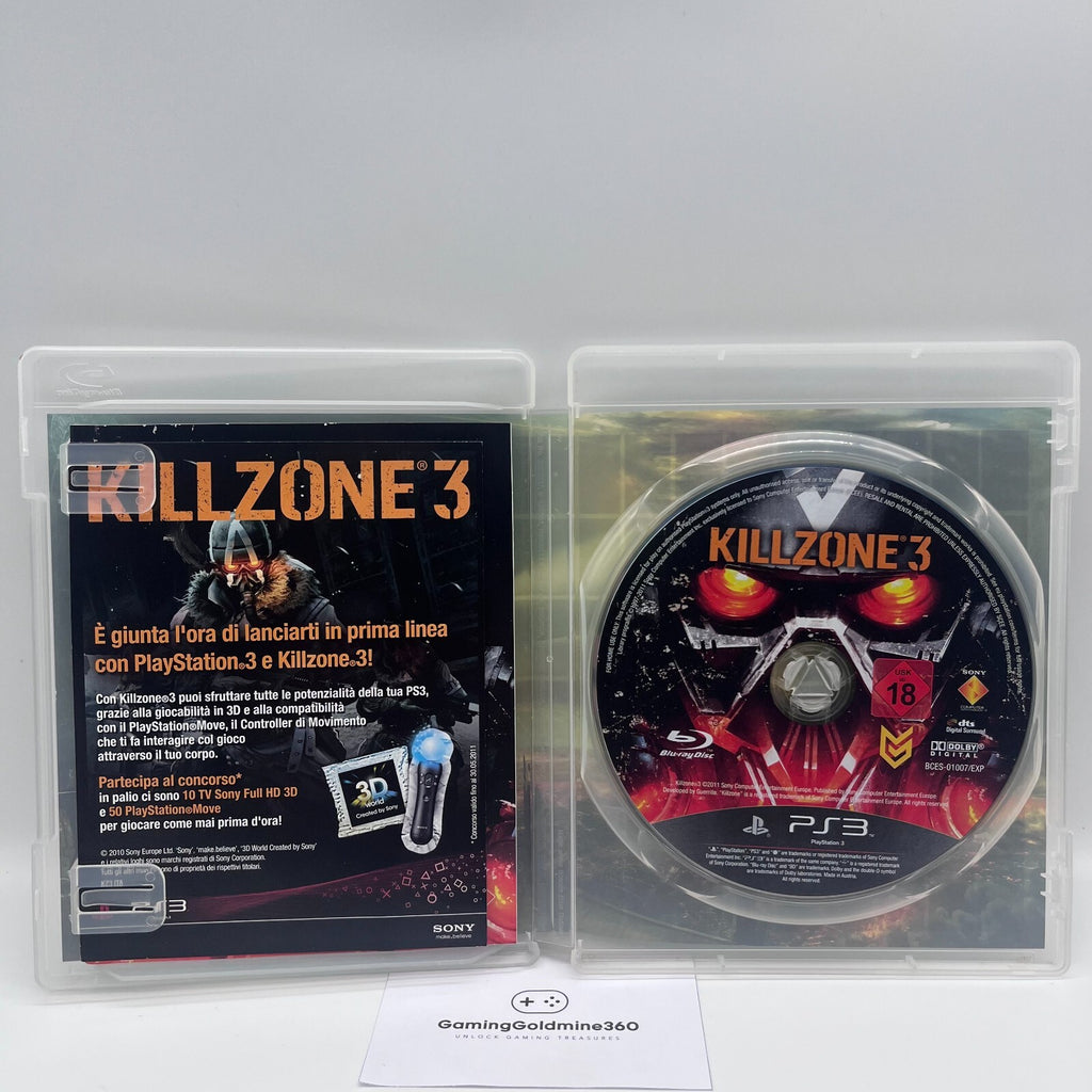 KillZone 3 PS3 Italiano Completo con Manuale PAL Sony PlayStation 3 OTTIME CONDI